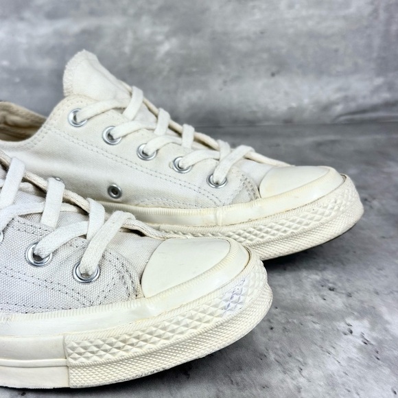 Converse Comme De Garcons Cream Heart Low Top Sneaker - Picture 5 of 11
